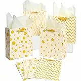Geschenktüten mit Seidenpapier 8 Stück 23x18x10 cm - Mit Tragegriff für Geschenke an Frau, Mann & Kind - Für Geburtstag, Hochzeit, Baby-Shower, Weihnachten & Party