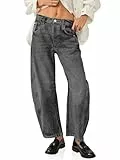 Imily Bela Damen Barrel Jeans Baggy Ballon Hose Boyfriend Stil Wide Leg Mid Rise(Plus Größen bis 4XL