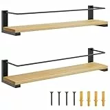EXFU 2er Pack Gewürzregal Wand, Gewürzregale Wandmontage für Küche, Wandregal Holz, Küchenregal Wand Holz für Schranktür, Gewürz Organizer, Regal Küche Wand, 40x9cm