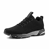 Hitmars Sneaker Herren Turnschuhe Damen Laufschuhe Sportschuhe Joggingschuhe Walkingschuhe Outdoor Sport Running Schuhe Schwarz N1 EU43