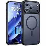TOCOL für iPhone 17 Pro Hülle für MagSafe mit Kamerasteuerung, Eingebauter Magnetring, Vollständiger Kameraschutz, Stoßfest Transluzente Matt Handyhülle für iPhone 17 Pro Case 6,3 Zoll, Schwarz