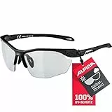ALPINA Twist Five HR V - Selbsttönende, Bruchfeste und Beschlagfreie Sport und Fahrradbrille mit 100 Prozent, UV-Schutz Für Erwachsene, black matt, One Size,Sportlich