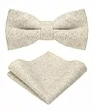 JEMYGINS Fliege Herren Beige in Wolle Kaschmir Einfarbig Filz Geeignet für Herbst und Winter und Einstecktuch Sets(3)