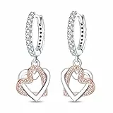 QIKAOLA Silber Ohrringe für Frauen S925 Sterling Silber Creolen Ohrringe Huggie Ohrringe