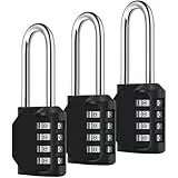 Diyife Zahlenschloss mit Bügel Lang 6,7 cm, 3 Stück 4 Stellig Schloss Zahlencode Kombinationsschloss Vorhängeschloss Nummerschloss Vorhängeschloß Wetterfest für Spind, Fitnessstudio Werkzeugkasten