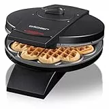 Cloer 1620 Waffeleisen für klassische Herzwaffeln, 930 W, Waffelgröße 15,5 cm, stufenlos wählbarer Bräunungsgrad, schwarz