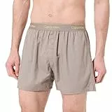 Calvin Klein Herren Pyjamahose Boxer Trad Shorts, Braun (Captivating Gray), S