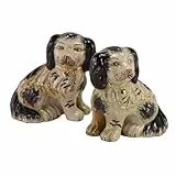 SYNWISH Handbemalte Porzellan-Hundefiguren, Vintage-Stil, 1 Paar Hunde-Sammlerstücke für Heimdekoration
