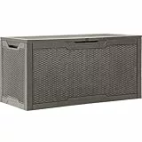 YITAHOME 100-Gallonen-Harz-Deckbox, wetterfest Außenspeicherbox, verschließbarer Innen- und Außenspeicher für Zubehör und Grundbedarf, hellbraun