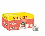 Bolsius - Großpackung Teelichter - 240 Stk. - 6 Brennstunden - Weiß - Enthält Naturliches Pflanzenwachs - Länge Brenndauer - Dekorative Haushaltkerzen - Ohne Palmöl