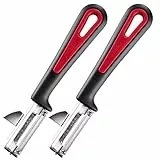 Westmark 2 Universal-Sparschäler/Pendelschäler mit Ausstecher, Gallant, Mit aufgeschraubter Edelstahklinge, Schwarz/Rot, 290922E3