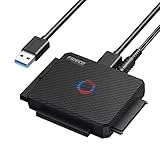 FIDECO USB 3.0 zu SATA und IDE Adapter, Festplatten Konverter für 2,5 und 3,5 Zoll HDD SSD, Externes Festplattenadapter mit 12-V-Netzteil, Fahrerlos