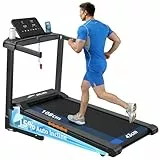 Laufband für Zuhause Klappbar, 15% Automatische Steigung, 1-14 km/h Laufband mit Steigung, 3 PS Walking Pad mit LED Anzeige, 12 Trainingsprogrammen, 136kg Nutzergewicht
