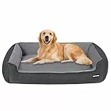 HMTOPE Hundebett, Hundesofa, Hundekissen, Hundekörbchen Abnehmbar und waschbar, Grau Spleißen, 110 x 86 x 26 cm