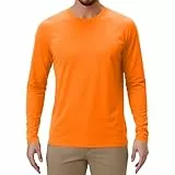 Generisch Tops Für Herren, Pullover Rundhals Einfarbig Langarmshirt Leichter Herren Casual-Style & Freizeit Tshirt Fahrradtrikot Langarm Sport Shirt Männer Leinen Hemden Shirts Jersey (L, Orange)