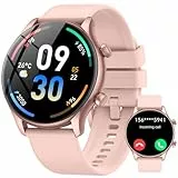 vamout Smartwatch Damen Rund mit Telefonfunktion,1.39' HD Uhr Damen,Fitnessuhr Damen100+ Sportmodi,Smart Watch mit SpO2 Pulsuhr Schlafmonitor,IP68 Wasserdicht,Watches für iOS Android, Roségold