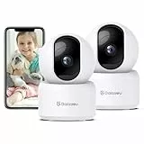 GALAYOU 2K Überwachungskamera innen, Babyphone mit Kamera Überwachung innen, Hundekamera/Haustierkamera mit app, WLAN Kamera Indoor, Zwei-Wege-Audio, funktioniert mit Alexa&Google Home G2-2P