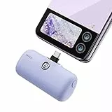 iWALK Powerbank 4800mAh, Tragbares Ladegerät, Klein Externer Akku，Leicht & Schön，Kompatibel mit iPhone 16/15，16/15 Pro, Samsung Galaxy S25,Xiaomi Note 13, Frau, Mann, Lila
