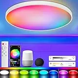 Taipow LED Deckenlampe 30W Dimmbar mit Fernbedienung, RGB Farbwechsel Deckenleuchte kompatibel mit Alexa, APP-Steuerung, 2700K-6500K Rund Lampe Kinderzimmer Schlafzimmer Küche Wohnzimmer -Ø30CM