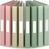 ACROPAQ - 8 x Ringbuch A4 - Mit 2 Ringen, Mit Rückenetiketten, Rückenbreite 3,5 cm, Erde, Natur Farbkollektion - Ringhefter, Ringordner, Ordner A4 Schmal, Ringmappe A4, Schulordner