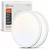 Matane 2Stück Deckenlampe LED Deckenleuchte Flach, 18W 1800LM 3000K/4000K/5000K, Rund LED Lampen Deckenlampen, Decke Lampe für Flur Keller Bad Küche Schlafzimmer, Ultra Dünn Ø22 CM