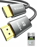 Silkland 8K HDMI 2.1 Kabel 1m, Zertifiziertes HDMI®Kabel eARC für Soundbar 48Gbps, PS5 HDMI Kabel 4K@120Hz, 2K@240Hz/144Hz, 8K@60Hz, HDR10, HDCP 2.2/2.3 für Dolby Atmos, TV Box, HDTV, Laptop