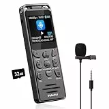 48GB Diktiergerät Digital 70 Std Aufnahmegerät mit Externem Mikrofon, Volorful 1,44' Farbbildschirm Voice Audio Recorder, USB-C Diktiergeräte mit Spracherkennung/Wiedergabe für Meeting Interview