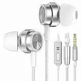 In Ear Kopfhörer mit Kabel, Kopfhörer mit Mikrofon, Geräuschunterdrückung Kopfhörer Stereo und HiFi-Klang, 3.5mm In-Ear Ohrhörer Kompatibel für Samsung Galaxy, iPhone, Smartphone, MP3 Players usw