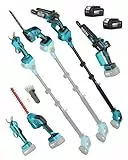 SEESII Mini Kettensäge 6 Zoll & Akku Heckenschere & Gartenschere, 8-in-1 Teleskop Gartenwerkzeug Set mit 2x 4000mAh Akkus, Bürstenloser Motor, für Baum- & Heckenschnitt