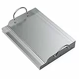 onlyfire Universal BBQ Edelstahl Plancha Grillplatte Griddle für Holzkohle Grillwagen, Gasgrill und mehr, Rechteckig,(B) 51x (T) 32 x (H) 7cm