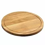 Kesper Vesperteller | Eichenholz | Ø 40 cm – Servierplatte mit Saftrille, geölt, FSC® zertifiziert, robust, ideal für Brotzeit & Snacks | 49441