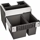 BLANCO SELECT II 60/2 Orga | Abfall Müllsystem | für 60 cm breite Unterschränke | Auszugssystem zur Frontanbindung | Organisationsschublade | 1 x 30 Liter und 1 x 19 Liter Eimer | 400 mm Auszugstiefe