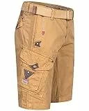 Geographical Norway Cargo Shorts Kurze Hose Knielang Short Bermuda Sommer Urlaub Freizeit FVS Production H-H, Hosengröße:L / W33, Farbe:Beige