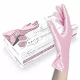 Unigloves Nitrilhandschuhe Unigloves FANCY Rose - glänzend rosa - Einweghandschuhe unsteril, latexfrei, puderfrei - Lebensmittelecht • Schutz vor Viren, Pilzen und Bakterien (M (7-8))