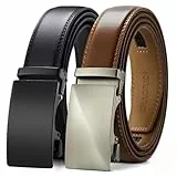 CHAOREN Gürtel Herren 2er-Pack, 35mm Automatik Ledergürtel mit Ratsche - Passgenau Zuschneidbar, Ideal als Geschenk