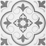 Elffloor PVC Bodenbelag Selbstklebend Vinylboden, Reiniger Wasserdicht Bodenbelag für Wohnzimmer Schlafzimmer Küche und Badezimmer Bodendielen Weiß Grau 30X30cm, Dicke 1mm 20Stk