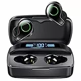 Esiposs Kopfhörer Kabellos, Bluetooth 5.0 in-Ear Kopfhörer mit Mikrofon 156H Spielzeit mit USB-C LCD Ladekoffer, Wireless Stereo Sound IPX7 Wasserdicht Ohrhöre for i Phone Samsung Android