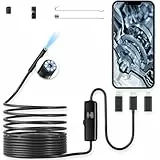 JIANYANA 1920P Objektiv Endoskop Schlange Inspektionskamera IP67 Pancellent Typ C Endoskop Zielfernrohr Kamera mit 8 LED-Leuchten für Android und iOS Smartphone, iPhone, iPad, Samsung (16.5FT/5M)