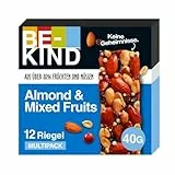 BE-KIND Riegel, glutenfreie Snack-Riegel, Almond & Mixed Fruits, hoher Ballaststoffgehalt, ohne künstliche Farb-, Aroma- oder Konservierungsstoffe, 12 x 40g