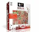 PuzzleMap Berlin Puzzle Stadtplan - XXL 500 Teile - Mit Booklet & Faltkarte - 68x46cm Motivgröße - Reiseführer Geschenk Souvenir