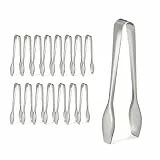 Relaxdays Zuckerzange, 16er Set, Edelstahl, Servierzange für Würfelzucker, Süßigkeiten, Pralinen, Candybarzange, Silber