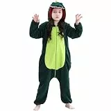 CarRivb Kids Dinosaurier Onesie Suit Hooded Pyjamas Halloween Weihnachten Cosplay Kostüm für Jungen & Mädchen (11-12 Jahre)