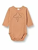 Pinokio Bodysuit Buttoned Long Sleeve Olivier, 100% Cotton, Indian tan with Cloud, Boys 56-74 (68)