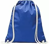 Baumwoll Turnbeutel 1 Stück 38 x 42 cm Sportbeutel - Rucksack Stofftasche Bag, Beutel, Baumwollbeutel, Jutebeutel OEKO-TEX® geprüft Stoffbeutel Damen & Herren, Kinder Gym Sack zum bemalen Royalblau