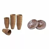 Windhager Anzucht-Töpfe & Anzuchtquelltabs, Quelltabs, Kokos-Quelltabletten zur Anzucht von Stecklingen, Aussaaterde, Kokoserde gepresst, torffrei, 50 Stück, 3,5 cm, 06852
