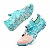 WateLves Badeschuhe Herren Damen Barfußschuhe Wasserschuhe Schwimmschuhe Strandschuhe für Surfen,Tauchen,Bootfahren,Gymnastik Fitness (Pink Blau, 39EU)