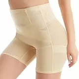 DiULi Damen Shapewear Hohe Taille Bauchweg Unterhose, Body Shaper mit Bein Stark Formend Miederpant, Miederhose Körperstraffung und Atmungsaktivem, Hautfarbe, L