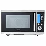 MEDION MD 15501 4 in 1 Mikrowelle mit Grill (25 Liter, 900 Watt, 1100 Watt Grill, 2500 Watt Heißluft, 10 Automatik-Programme) silber