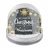 printplanet® - Schneekugel mit eigenen Namen Personalisieren - Motiv: All I Want for Christmas