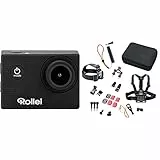 Rollei Actioncam 372 - Action-Camcorder - Schwarz & 21639 Actioncam Zubehör Set Outdoor - 23-teiliges Set, ideal zum Klettern,Wandern und andere Outdoor-Aktivitäten Actioncams und GoPro